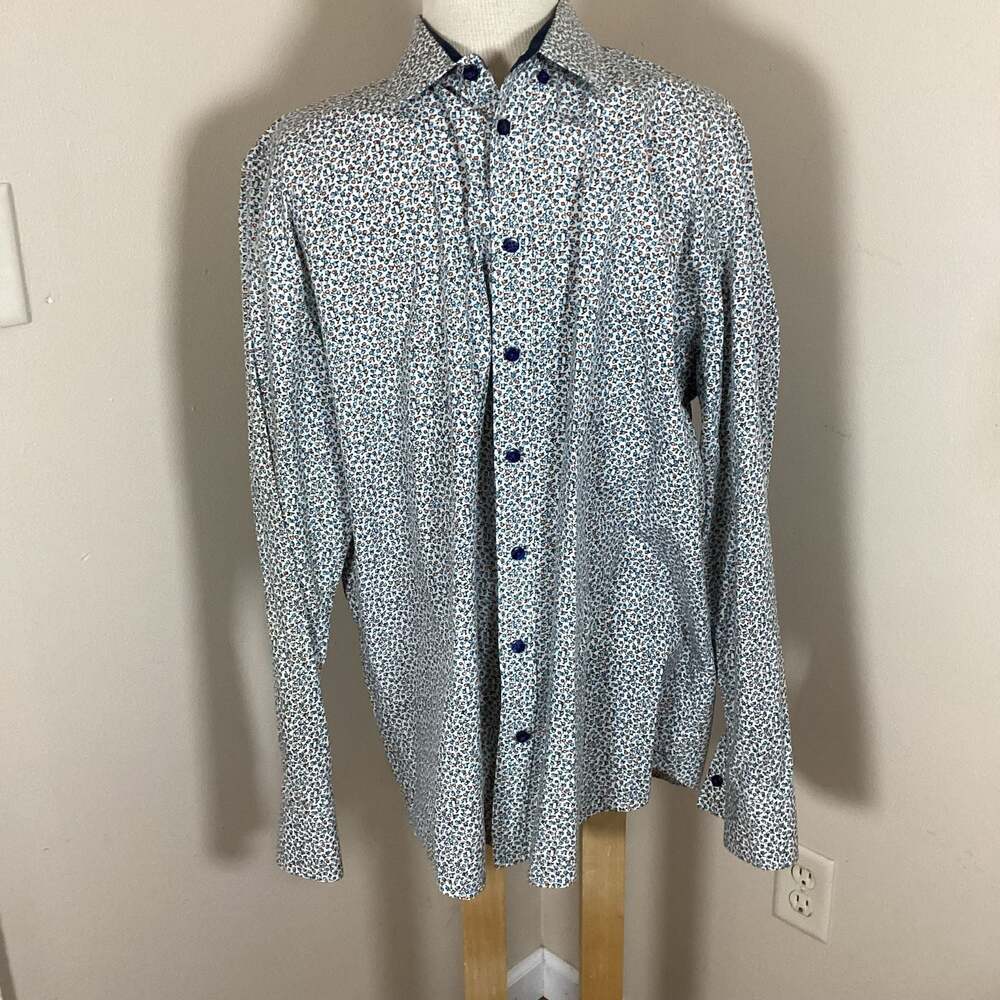 CXL by Christian Lacroix Men's Floral Print Long Sleeve Button Down Shirt, Size - Picture 1 of 4